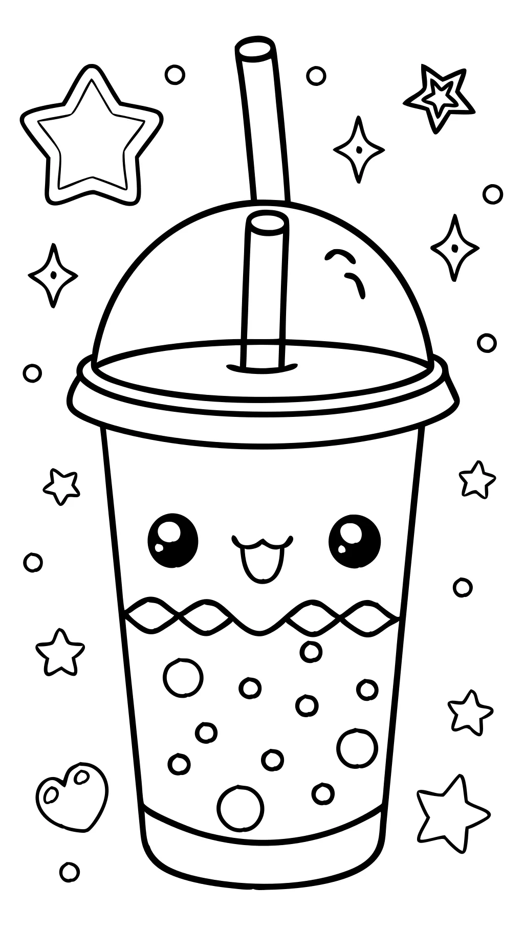 Kawaii Bubble Tea Coloring Pages